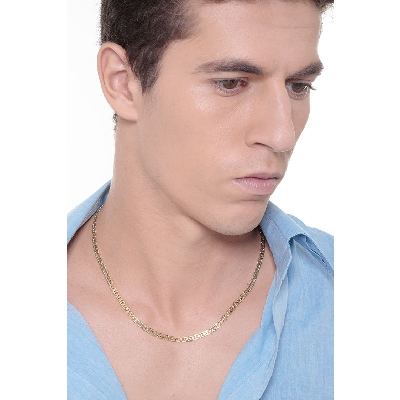 Collier homme en or jaune 18k, 50 cm
