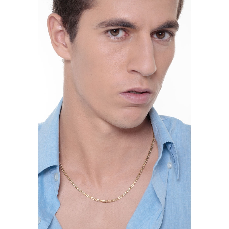 Collier homme en or jaune 18k, longueur 50 cm