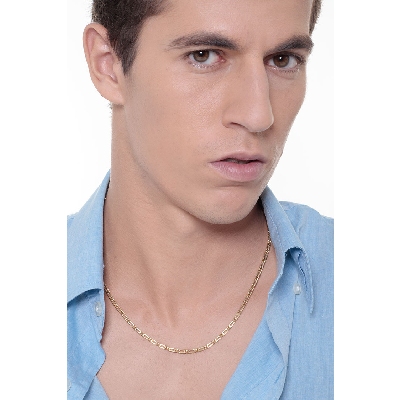 Collier homme en or jaune 18k, longueur 50 cm
