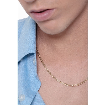 Collier homme en or jaune 18k, longueur 50 cm