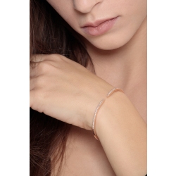 Bracelet ressort en or rose 18k avec diamants brillants 2