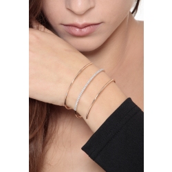 Bracelet à ressort en Or Rose et Blanc 18K avec Diamants Taille Brillante  2