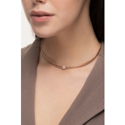 Choker en or rose 18k avec sphère centrale en diamants 2