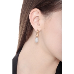 Boucles d’oreilles ovales en or blanc et rose 18k avec pavé de diamants 2
