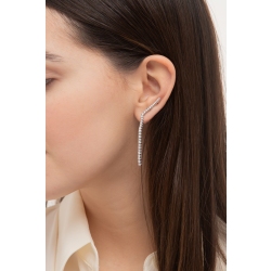 Boucles d’oreilles tennis pendantes en or blanc 18k avec diamants 2