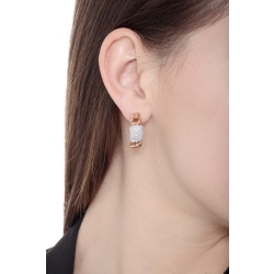 Boucles d’oreilles groumette en or blanc et rose 18k et diamants 2