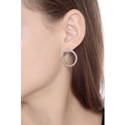 Boucles d’oreilles créoles or blanc 18k avec diamants 2