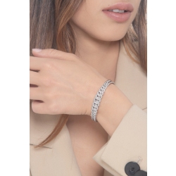 Bracelet semi-rigide groumette en or blanc 18k avec diamants 2