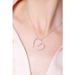 Collier coeur en or blanc 18k avec diamants 2