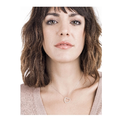 Collier cœur avec pendentif en or blanc 18k et diamants