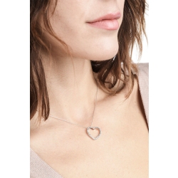 Collier cœur avec pendentif en or blanc 18k et diamants 2