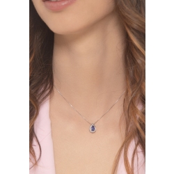 Collier pendentif en or blanc 18 carats tanzanite 2