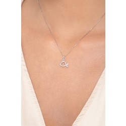 Collier en or blanc 18k avec pendentif baleine en diamants 2