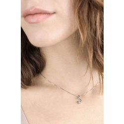 Collier solitaire en forme cœur or blanc 18k  2