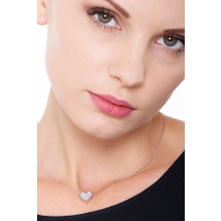 Collier avec pendentif cœur or blanc 18 ct pavé de diamants 2