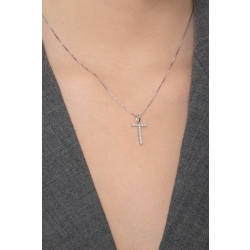 Pendentif lettre T collier femme or blanc et diamants 2