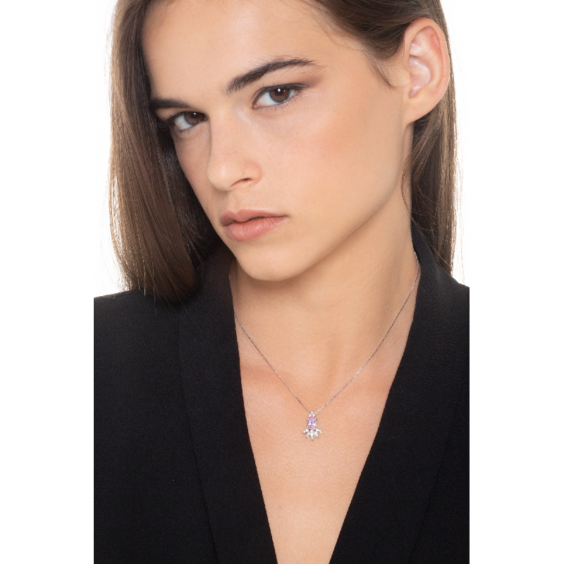 Collier saphir rose et diamants éclat raffiné