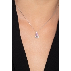 Collier saphir rose et diamants éclat raffiné 2