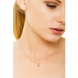Collier en or blanc 18k avec diamant 0,8 cm 2