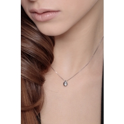 Collier goutte en or blanc 18k et diamant  2