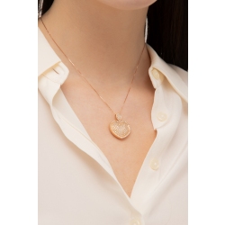 Collier en or rose 18k avec pendentif coeur et diamants 2