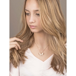 Collier pendentif papillon en or rose 18 carats serti de diamants 2