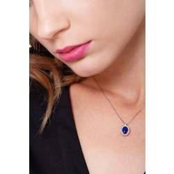 Collier Bleu Or Blanc 750 & Diamants  2