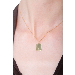 Collier médaille ronde en or jaune avec diamant 2