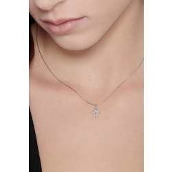 Collier pendentif garçon en or blanc 750 avec diamant 2
