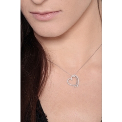 Collier coeur en or blanc 18 carats serti de diamants 2