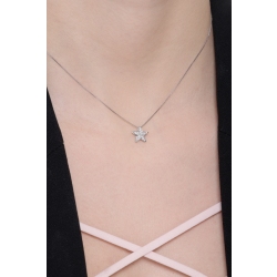 Collier étoile pavé diamants or blanc 18k 2