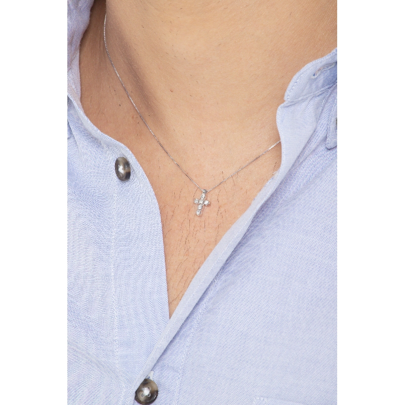 Collar y colgante en forma de cruz 50cm