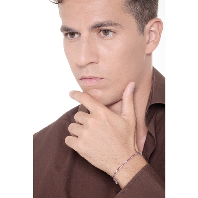 Bracelet en Or Blanc 18k avec Rubis et Diamants