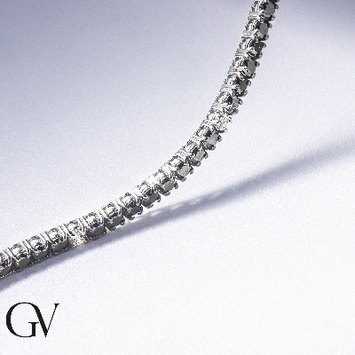 Bracelet Tennis en Or 18k avec Diamants Noirs et Blancs