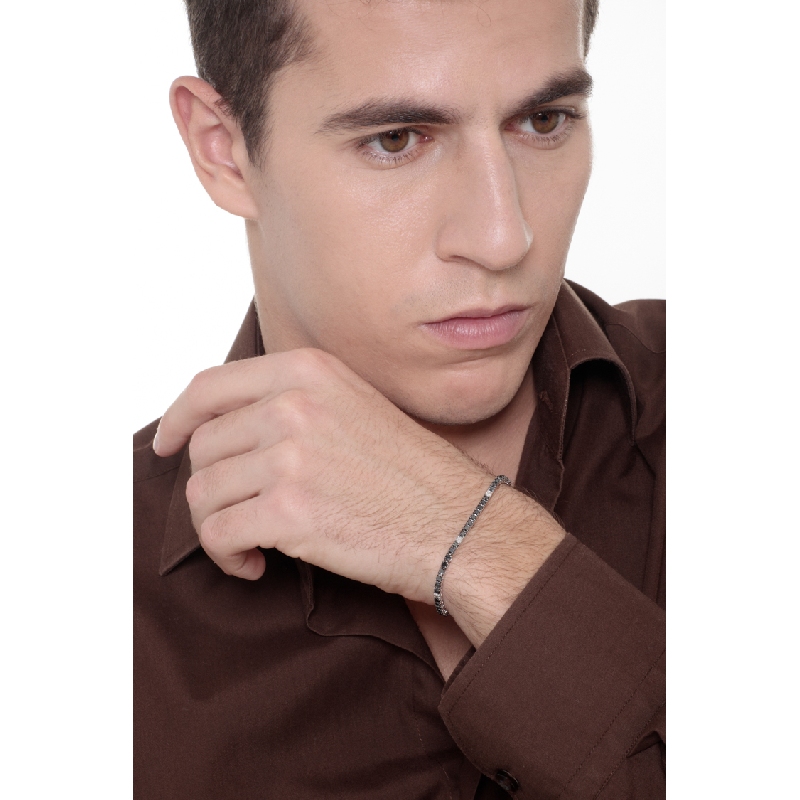 Bracelet Tennis en Or 18k avec Diamants Noirs et Blancs