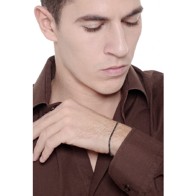 Bracelet Tennis en Or 18k avec Diamants Noirs