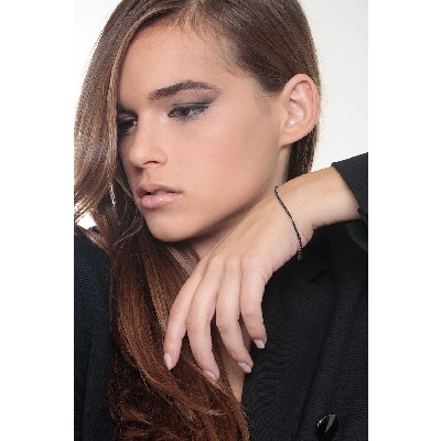 Bracelet Tennis en Or 18k avec Diamants Noirs