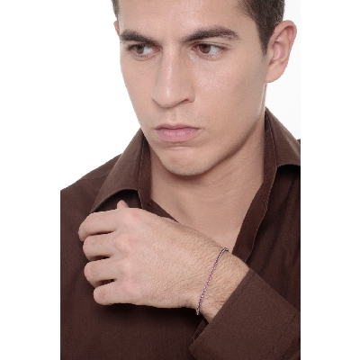 Bracelet Tennis à griffes en or blanc 18 carats avec des rubis