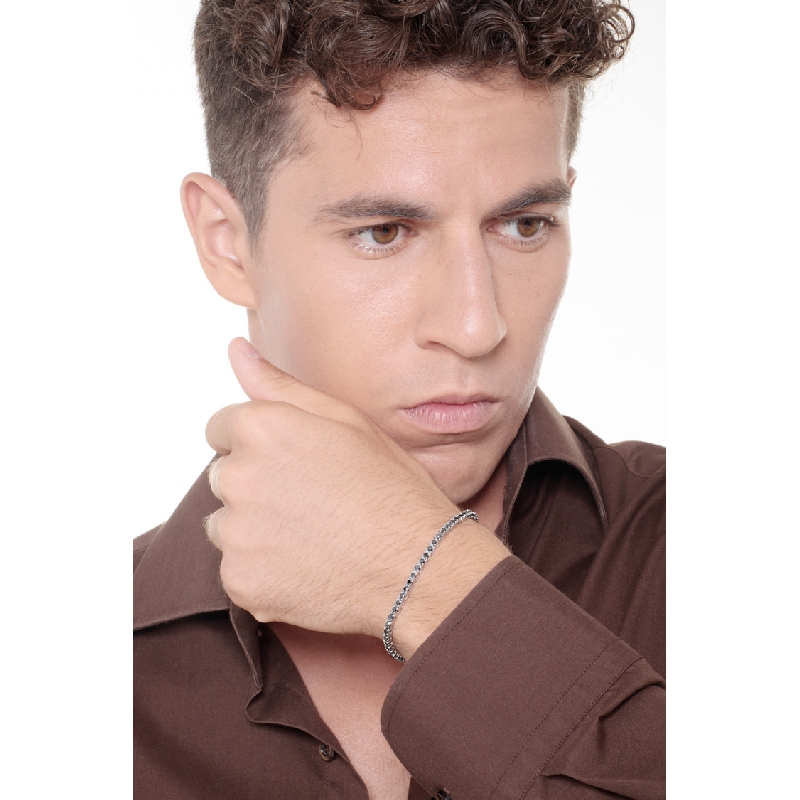 Bracelet Tennis Or 750 avec diamants noirs