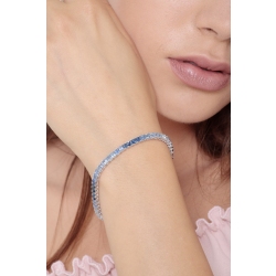 Bracelet Rivière en or blanc 18 ct avec saphirs bleus dégradés  2