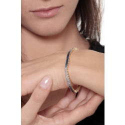 Bracelet tennis or jaune 18k saphirs bleus multicolores 2