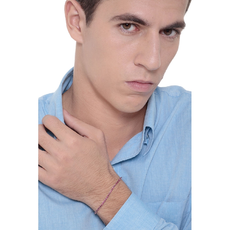 Bracelet Tennis en Or Blanc 18k avec Rubis