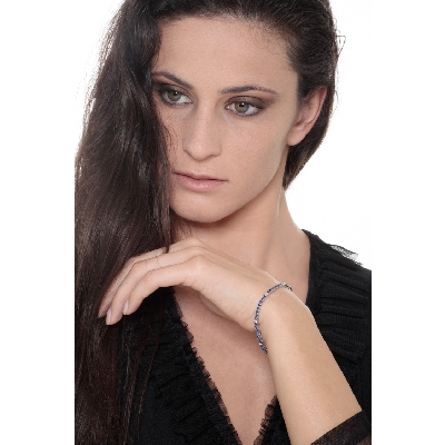 Bracelet en Or Blanc 750 Saphirs & Diamants