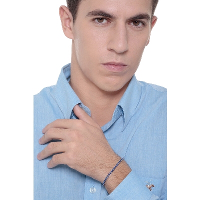 Bracelet Tennis en Or Blanc 18k avec Saphirs 