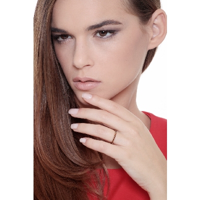 Bague Eternity griffes en or jaune 18k avec diamants cognac