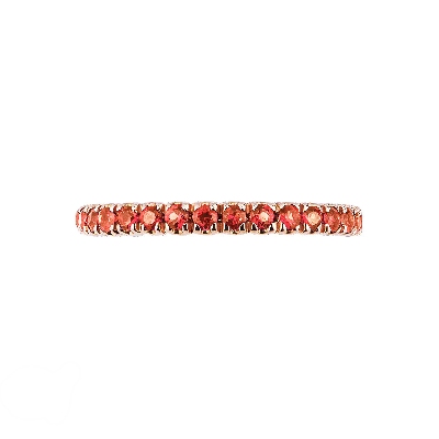 Bague eternity fine en Or Rose 18k avec saphirs orange