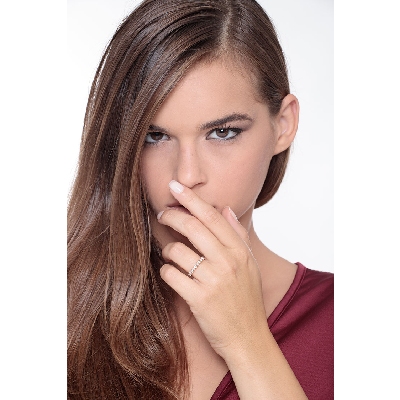 Bague éternité en or rose 18k sertie de diamants