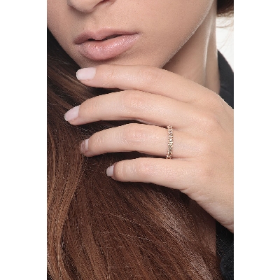 Bague Eternity en or rose 18k avec diamant brown