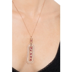 Collier Rubis Goutte & Diamants Or Rose 18k 2