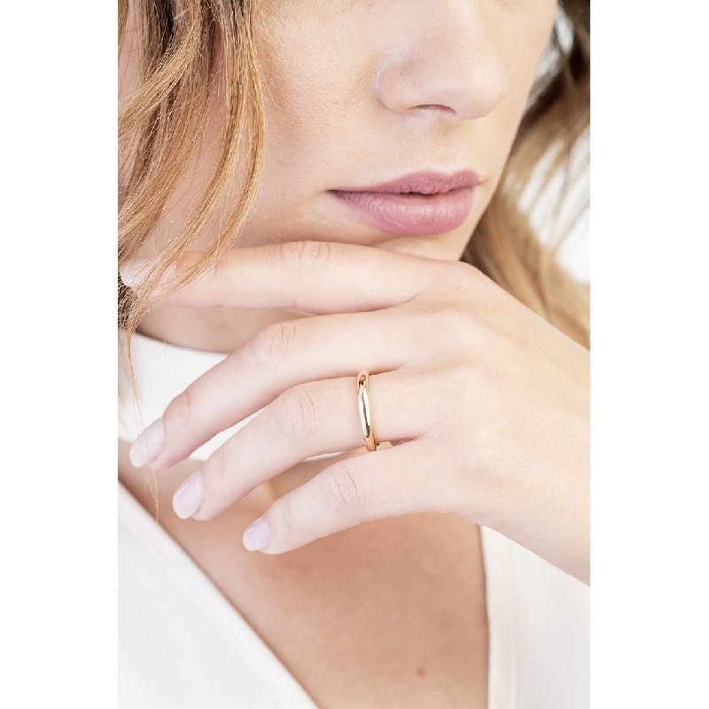 Alliance matrimoniale Unoaerre en Or Rose 18k design intemporel 3,6 mm